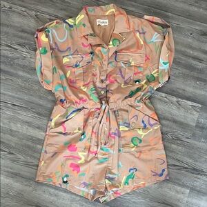 L'ATISTE Multicolor Abstract Romper
